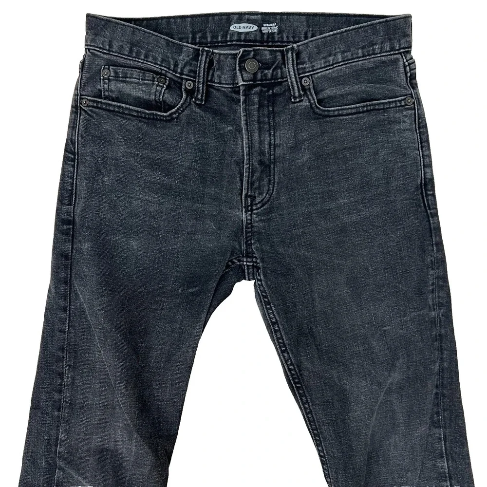 Old Navy Mens 30x30 Built-In Tough Black Denim Jeans Straight Streetwear Western